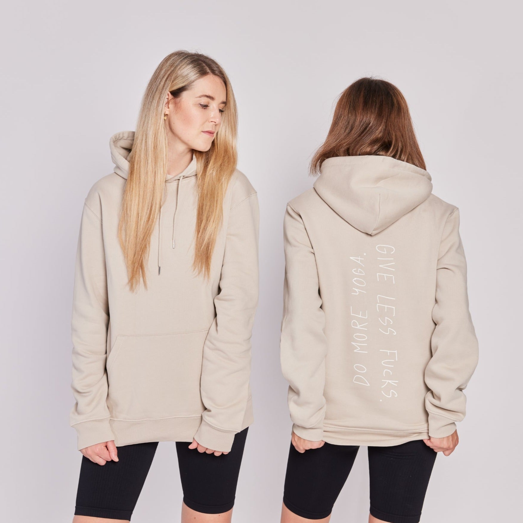 unisex hoodie “do more yoga. give less fucks.”