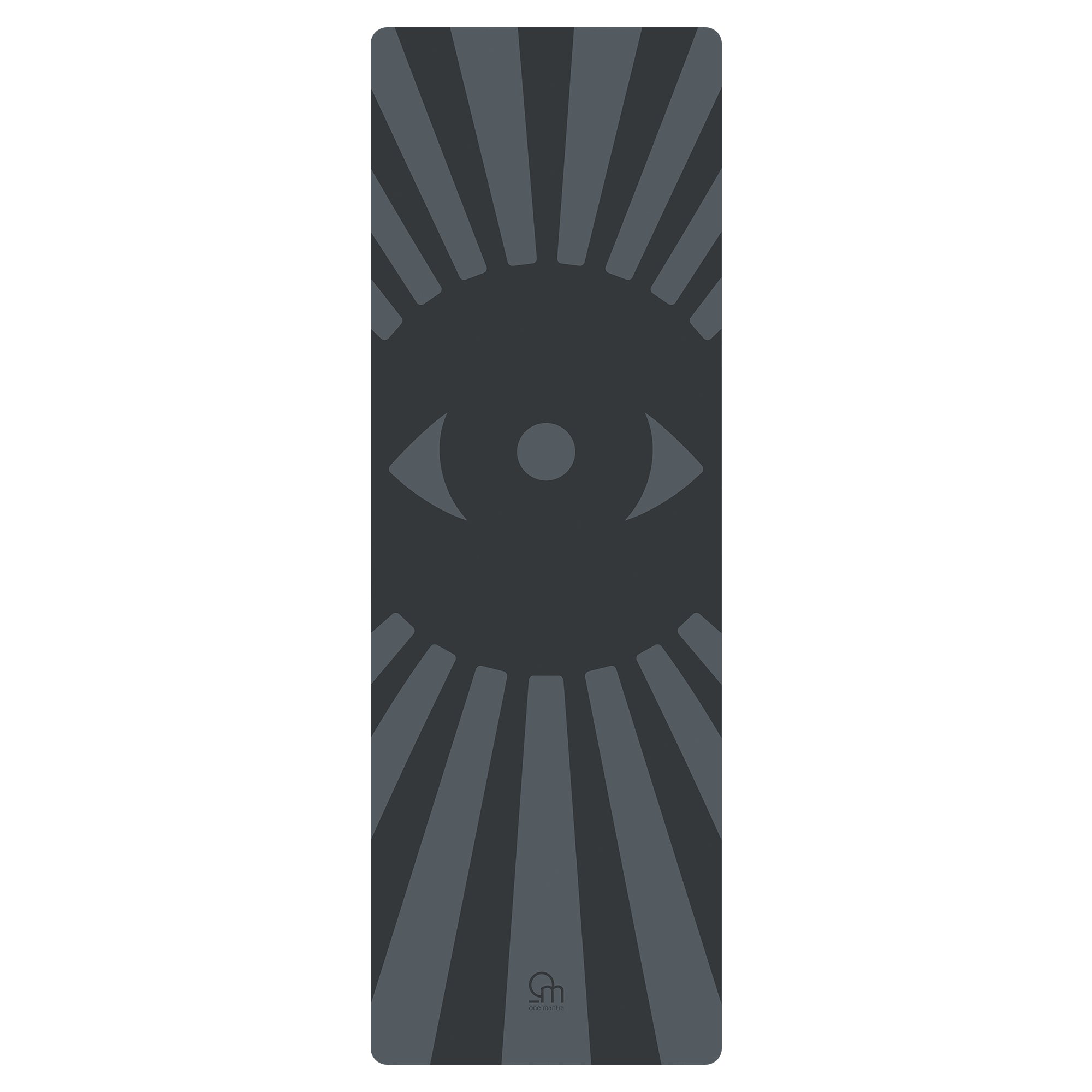 Yogamatte zum Reisen mit drittem Auge Design in grau
