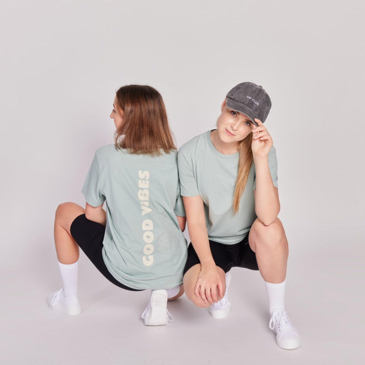 unisex t-shirt „good vibes“ - aloe/organic/medium fit