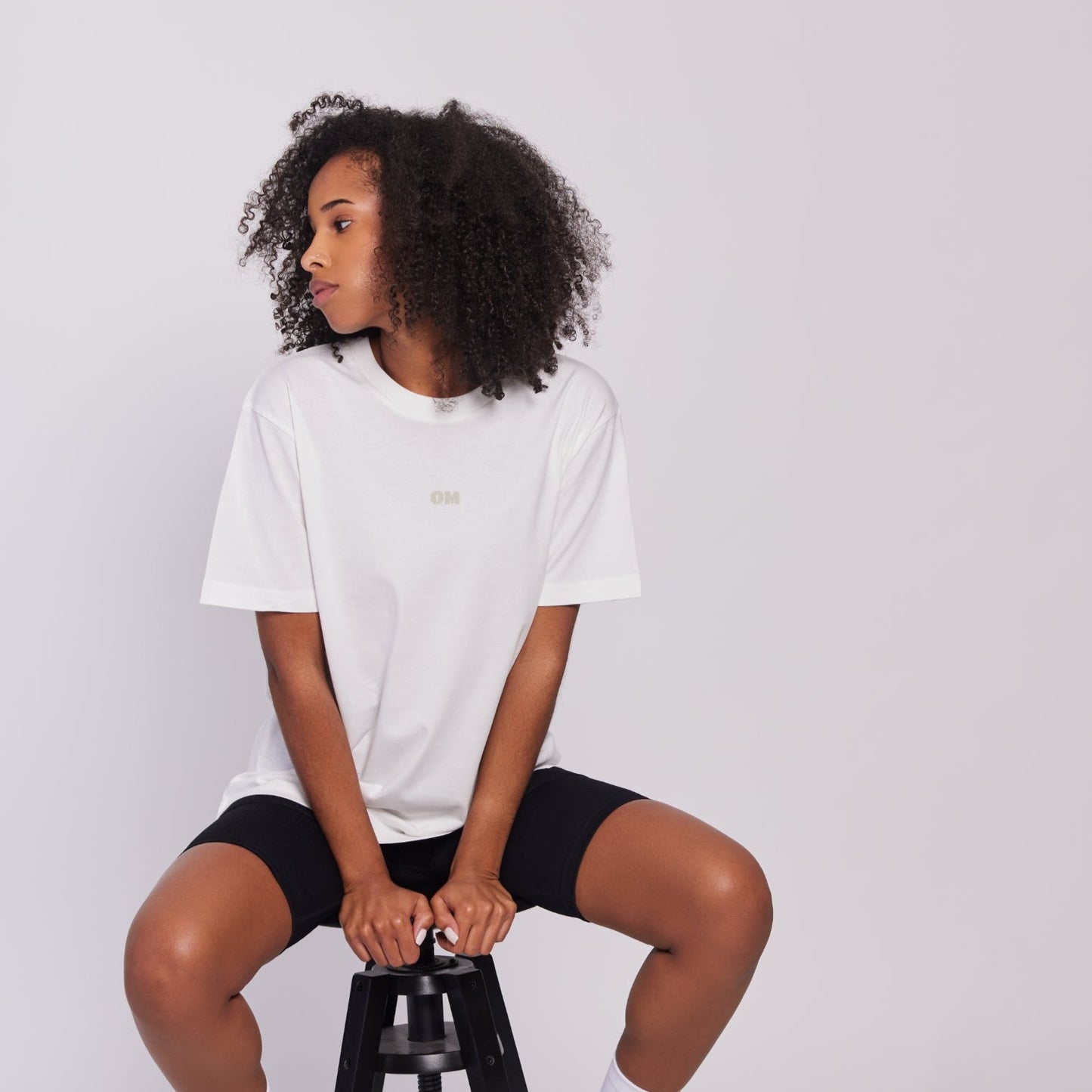 unisex t-shirt „dont’t hate meditate“ - organic/off white/relaxed fit