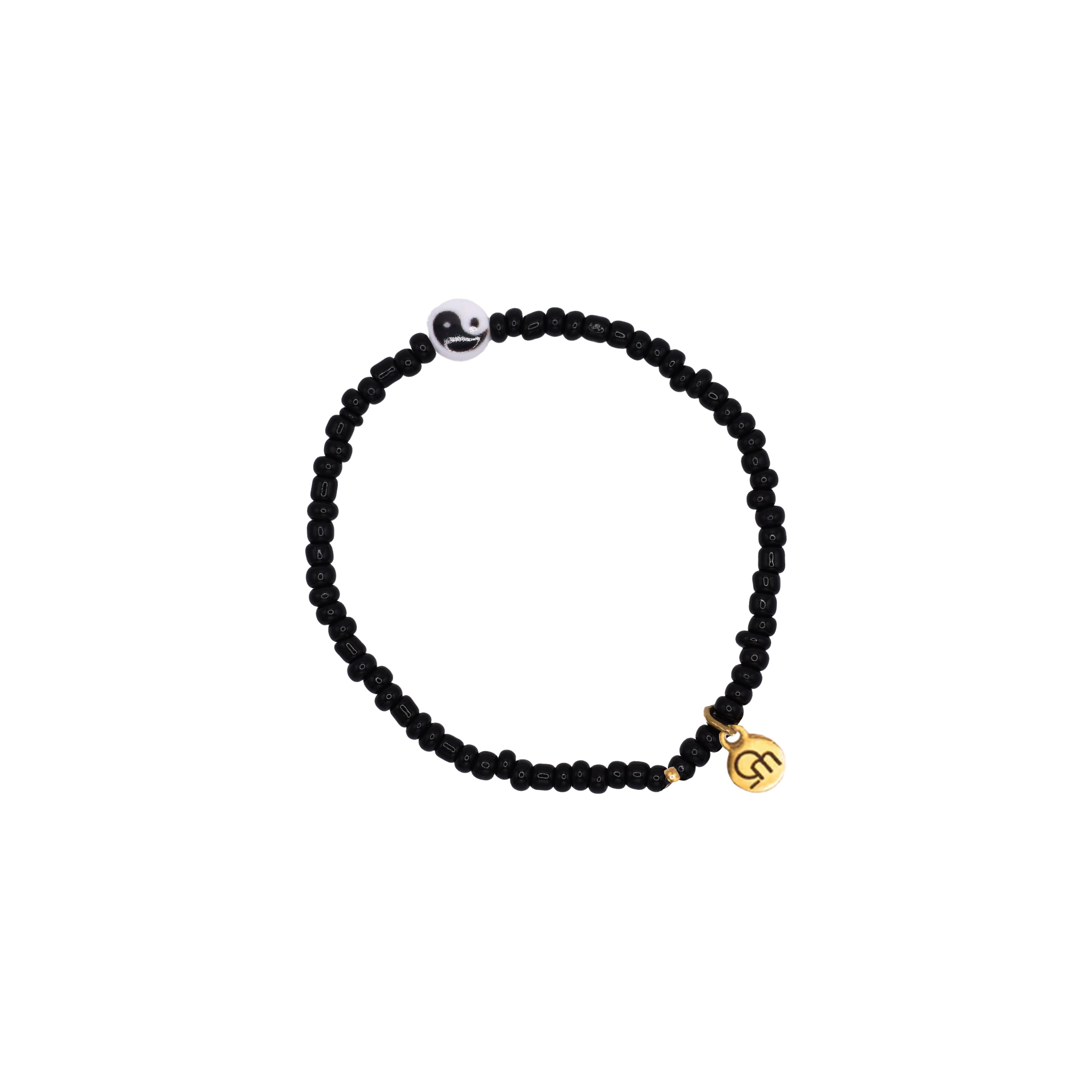 mantra bracelet yin yang black