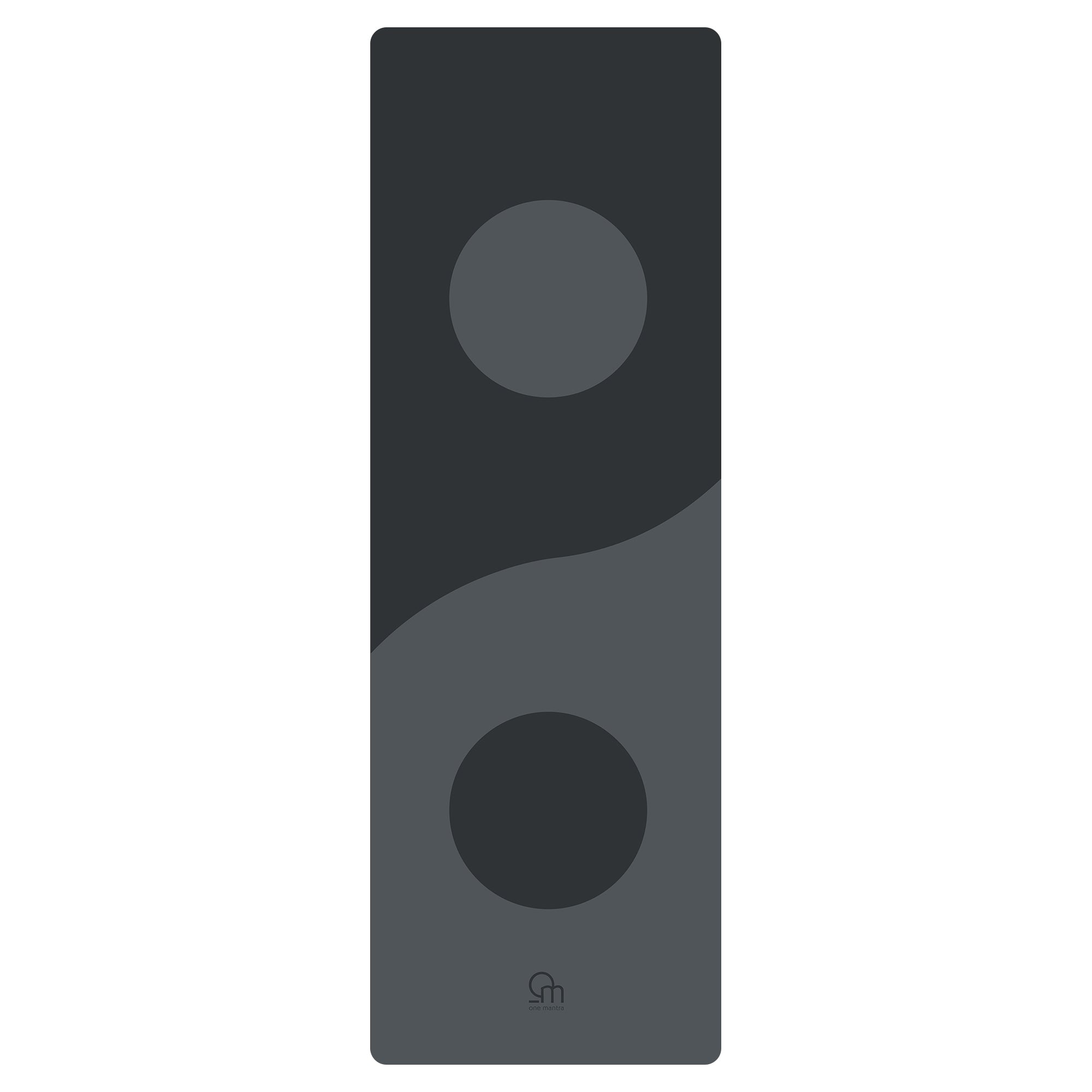 Yogamatte zum Reisen mit Yin & Yang Design in grau